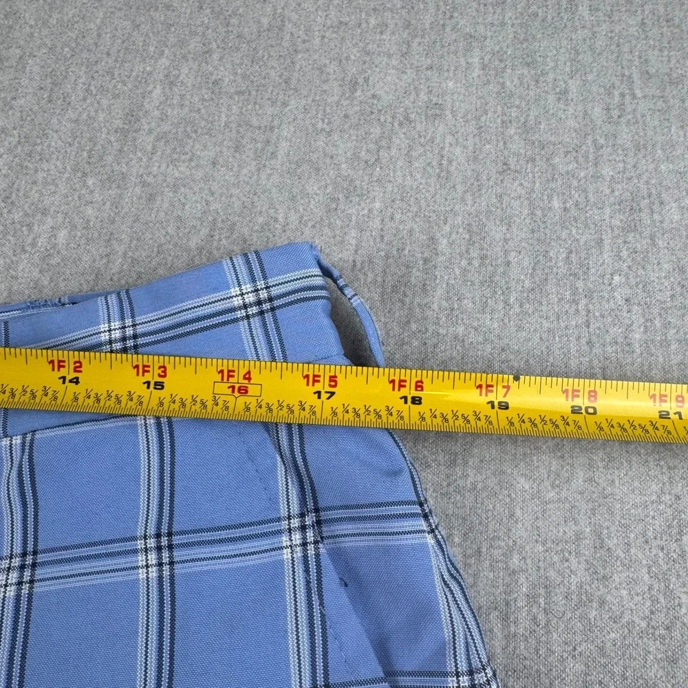 IZOD Golf Shorts Mens 34 Blue Plaid Flat Front Performance Stretch Casual